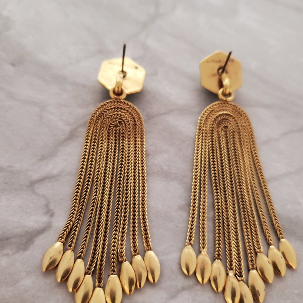 💙 Stella and Dot Odeon Antiqued Chandler Convertible Stud Drop Dangle Earrings - Picture 8 of 10